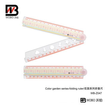 Office Stationery Colorful Flat Folding Plastic Ruler School Supplies